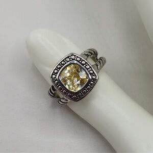 Swarovski citrine hypoallergenic, nickel, free, gold plated ring size 8 3/4